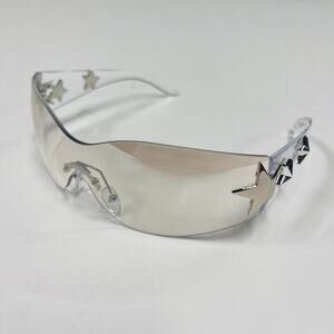 Y2k 2000s vintage style clear gradient frameless star sunglasses